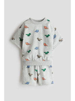 H&M - Boys Grey 2-Piece Printed Co-Ord Set