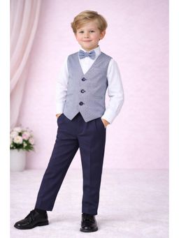 Blabber - Boys Stripe Waist Coat, Shirt, Bow and Pant