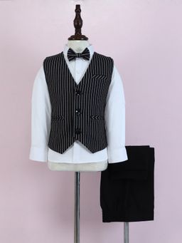 Blabber - Boys Stripe Waist Coat, Shirt, Bow and Pant