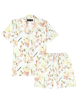 CAVIO - Boys White Printed Shirt and Shorts