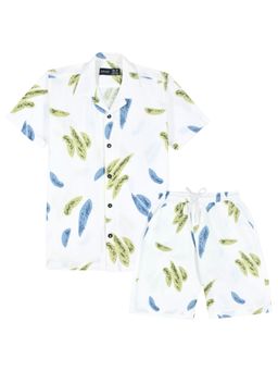 CAVIO - Boys White Printed Shirt and Shorts