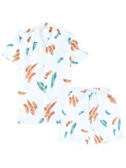 CAVIO - Boys White Printed Shirt and Shorts