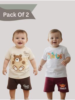 BABYZONE - Baby Boy Cotton Summer T-Shirt and Shorts (Pack Of 2)