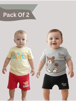 BABYZONE - Baby Boy Cotton Summer T-Shirt and Shorts (Pack Of 2)