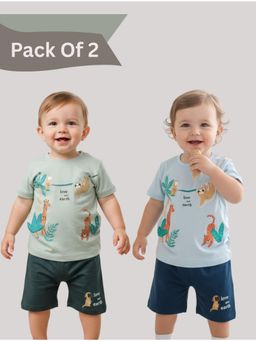 BABYZONE - Baby Boy Cotton Summer T-Shirt and Shorts (Pack Of 2)
