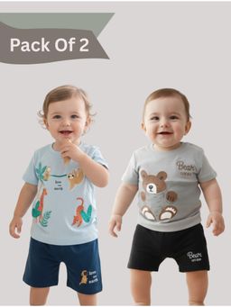 BABYZONE - Baby Boy Cotton Summer T-Shirt and Shorts (Pack Of 2)