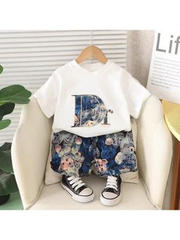 Googo Gaaga - Kids Boys Printed Half Sleeve White T-Shirt and Shorts