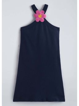 Hopscotch - Floral Applique Cross Neck Dress