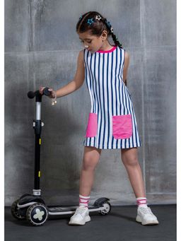 Hopscotch - Striped Interlock Cotton Dress