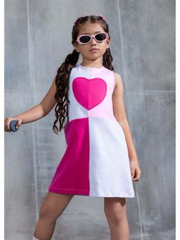 Hopscotch - Colorblock Heart Applique Dress