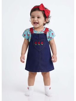 Hopscotch - Floral Embroidery Dress with T-Shirt and Headband