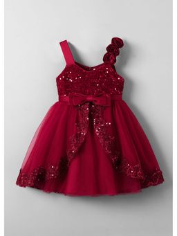 Hopscotch - Sequined Bow Applique Dress