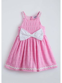 Hopscotch - Checkered Bow Applique Dress