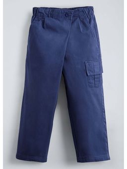 Hopscotch - Cargo Loose Fit Cotton Denim Jeans - Blue