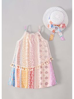 Hopscotch - Strappy Tassel Dress with Cap