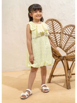 Hopscotch - Bow Applique Balloon Hem Casual Dress