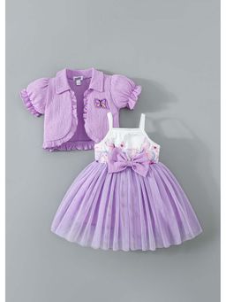 Hopscotch - Butterfly Bow Applique Dress with Shrug