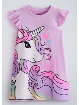 Hopscotch - Unicorn Ruffed Cotton Dress