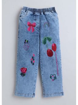 Hopscotch - All Over Embroidered Straight Denim Jeans