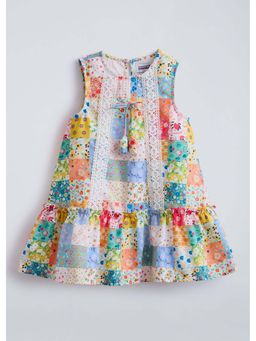 Hopscotch - Floral Bow Applique Dress