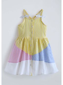 Hopscotch - Striped Bow Applique Dress