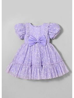 Hopscotch - Floral Bow Applique Dress