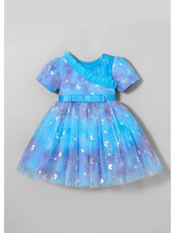 Hopscotch - Butterfly Bow Applique Ruffled Dress