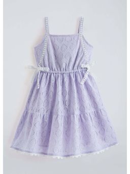 Hopscotch - Bow Lace Applique Self Design Dress