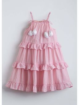 Hopscotch - Tulip Bow Applique Ruffled Dress
