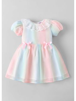 Hopscotch - Bow Applique Lace Collared Dress