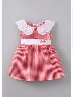 Hopscotch - Checkered Peter Pan Collar Lacing Dress