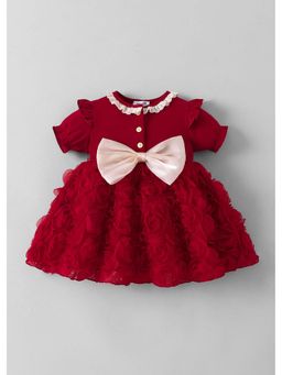 Hopscotch - Ruffled Bow Applique Dress