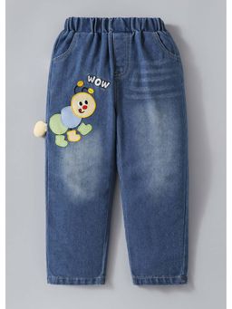 Hopscotch - Caterpillar Applique Relaxed Denim Jeans