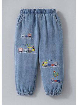 Hopscotch - Embroidered Denim Joggers