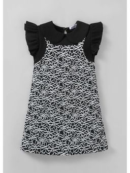 Hopscotch - Floral Embroidery Ruffled Dress