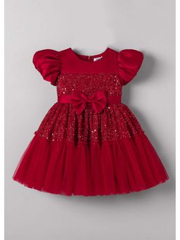 Hopscotch - Bow Applique Sequined Dress