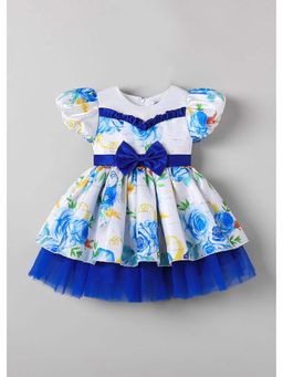 Hopscotch - Bow Applique Ruffled Dress