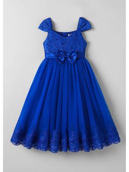 Hopscotch - Bow Applique Cap Sleeves Gown