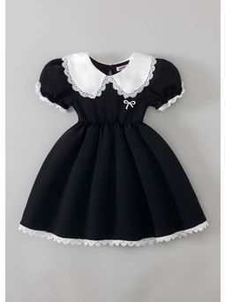Hopscotch - Collared Lace Trim Dress