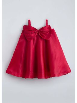 Hopscotch - 3D Bow Applique Satin Dress