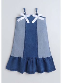 Hopscotch - Colour Block Denim Casual Dress
