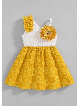 Hopscotch - Floral Applique Casual Dress