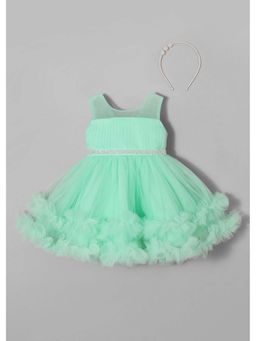 Hopscotch - Beaded Waist Party Dress with Pearl Headband