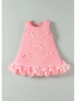 Hopscotch - Bow Applique Textured Dress