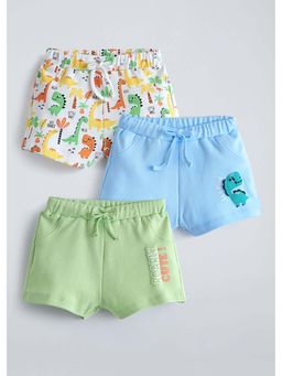 Hopscotch - Dino Printed Cotton Shorts (Pack of 3)