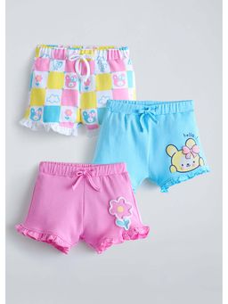 Hopscotch - Teddy Ruffled Cotton Shorts (Pack of 3)