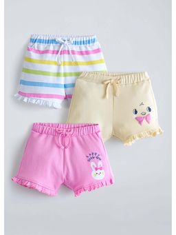 Hopscotch - Ruffled Bunny Cotton Shorts (Pack of 3)