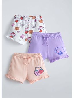 Hopscotch - Teddy Ruffled Cotton Shorts (Pack of 3)
