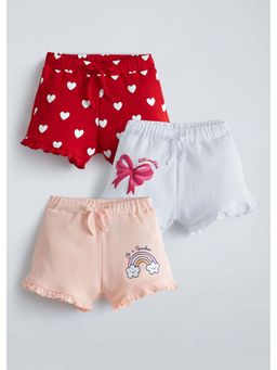 Hopscotch - Ruffled Printed Cotton Shorts (Pack of 3)