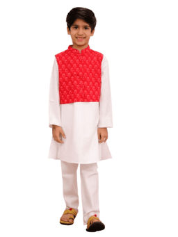 TWISHA - Woven Solid Kurta and Pyjama with Printed Nehru Jacket